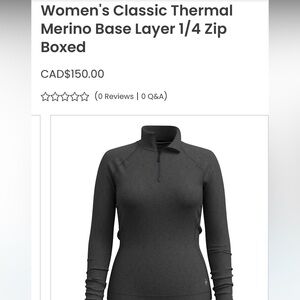 Smartwool Women's Classic Thermal Merino Base Layer 1/4 Zip - Black